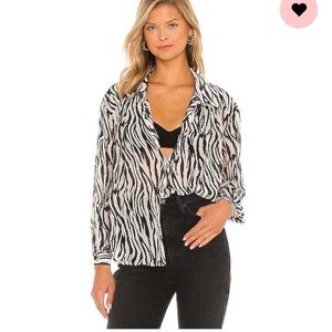 Free People Ciara zebra printed button up 🤍